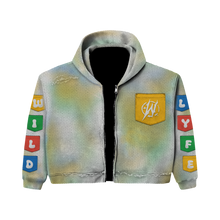 Load image into Gallery viewer, Multicolored knitted zip up hoodie (pre-order)
