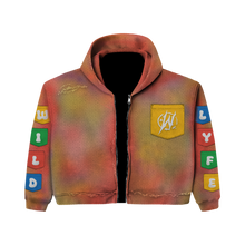 Load image into Gallery viewer, Multicolored knitted zip up hoodie (pre-order)
